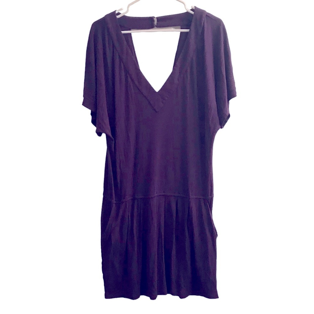 BCBGMaxAzria Purple V-Neck Mini Dress